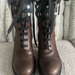Christian Louboutin Brown Combat Boots